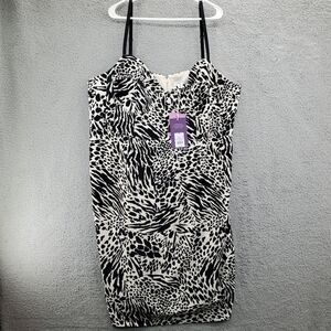 Sergio Hudson x Target Dress Black White Animal Print Bustier Midi NWT Size 3X